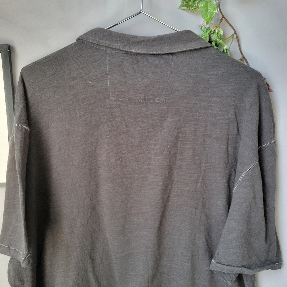John Varvatos Short Sleeve Polo Shirt Gray XXL - Picture 4 of 14